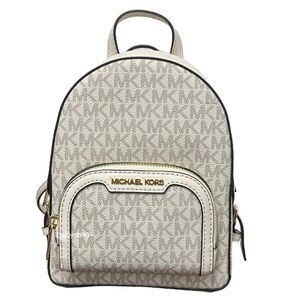 NWT Michael Kors Jaycee XS Mini Backpack Crossbody – MK Signature, Light Cream